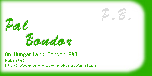 pal bondor business card